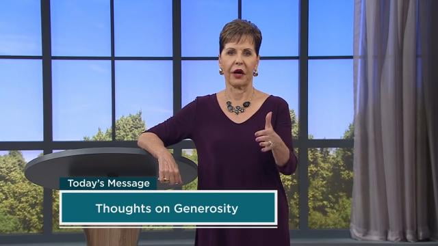 Joyce Meyer - Thoughts on Generosity
