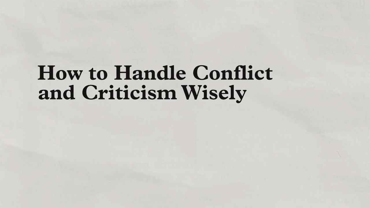 Charles Stanley - How to Handle Conflict and Criticism Wisely